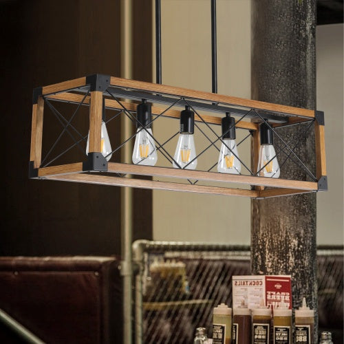 5 Lights Vintage Farmhouse Chandelier For Kitchen, Living Room
