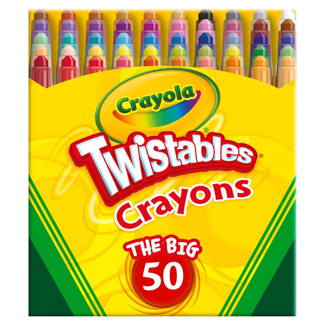 Crayola Mini Twistables Crayons (50ct) Crayons for Kids Arts & Crafts Supplies Toddler Crayons for Coloring Books Gifts for Kids