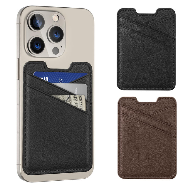 Miroddi Phone Card Holder 2PACK Leather Phone Wallet Card Holder