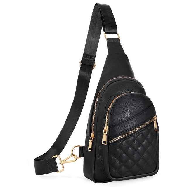 JASGOOD Sling Bag for Women Crossbody Leather Fanny Packs Chest