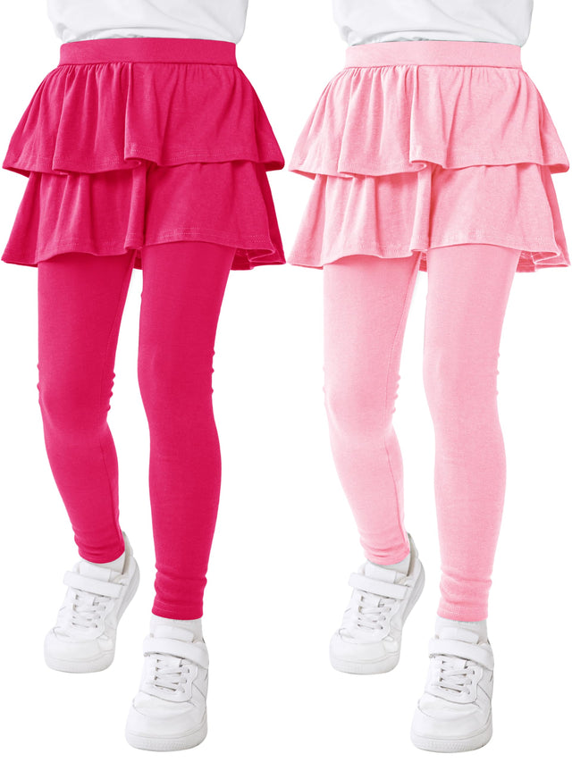 Resinta 2 Pack Girls Pants School Uniform Pants Warm Leggings