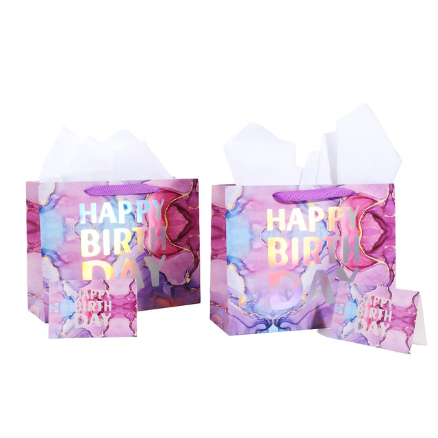 PARNOG 13" Large Happy Birthday Gift Bag with Tissue Paper