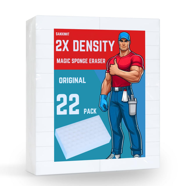 22Pack Magic Sponge Erasers|2X Density Magic Eraser Sponge in Bulk for Cleaning KitchenBathroomWallFloor|Multi-Functional Household Magic Sponge Cleaning Pads
