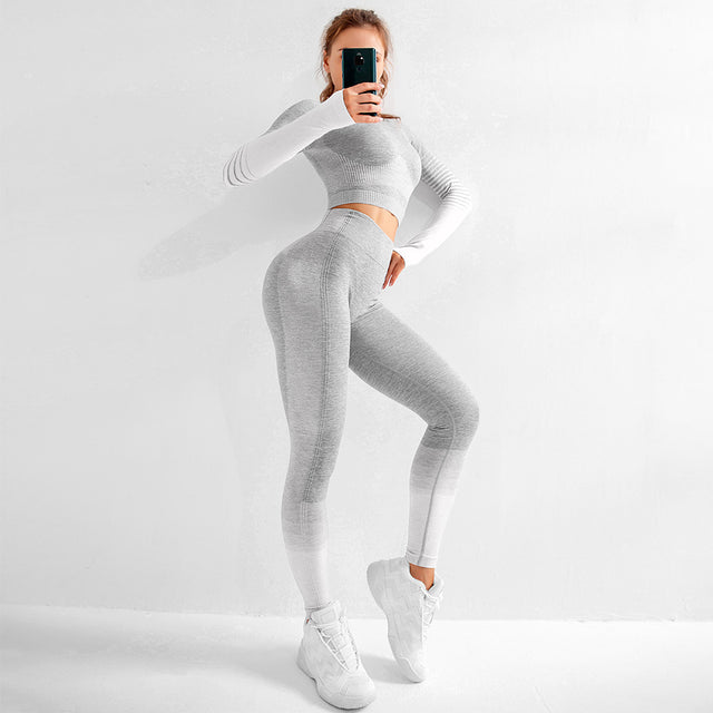Yoga Set - Long Sleeve Seamless Breathable Activewear