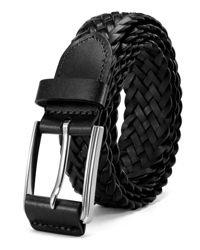 CHAOREN Braided Belts Men Leather - 1 3/8" Casual Woven Belts
