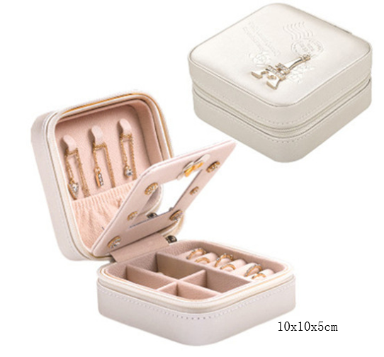 Compact Travel Jewelry Box for Earrings and Rings