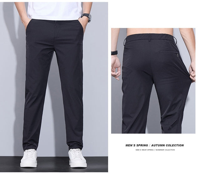 Ice Silk Casual Pants Men's Thin Trendy Trousers