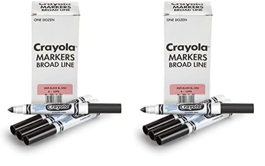 Crayola Washable Markers - Black (12ct) Kids Broad Line Markers Bulk Markers for Classrooms & Teachers (Pack of 2)
