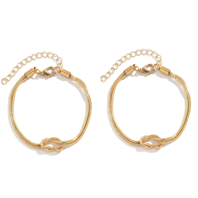 Gold Bracelets for Women Matching Bracelets for Couples 14K Gold Plated Love Knot Bracelet Dainty Forever Infinity Bracelets Friendship Jewelry Gifts