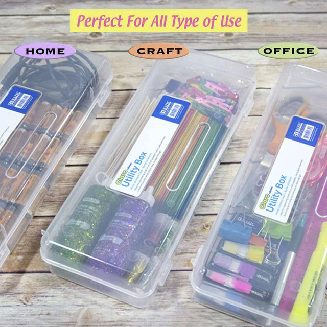 Pencil Case Multipurpose Utility Box Ruler Length – Clear