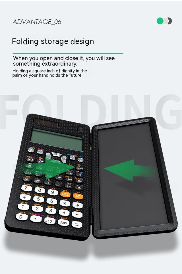 2 In 1 Foldable Scientific Calculators Handwriting Tablet Learning Function Calculator Foldable Desk Scientific Calculators