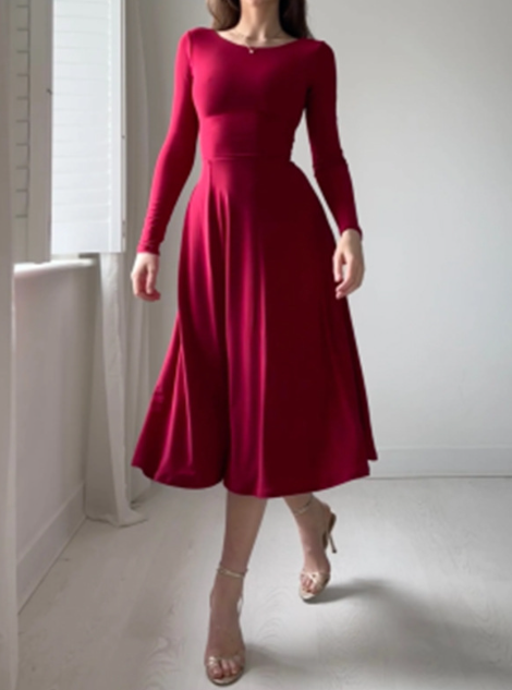 Women Elegant Long Sleeves Dress