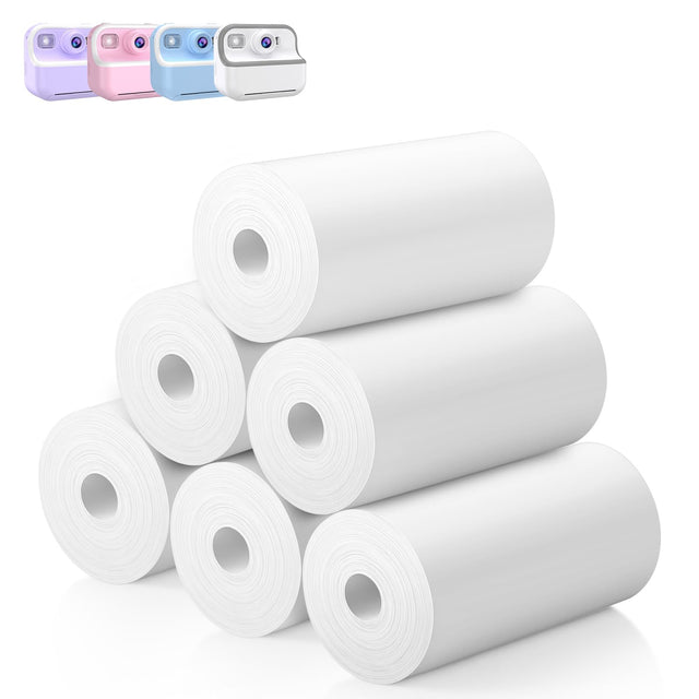 Kids Instant Camera Printer Paper Kids Instant Print Camera 57×25mm HD Printing Thermal Print Paper Set 6 Rolls