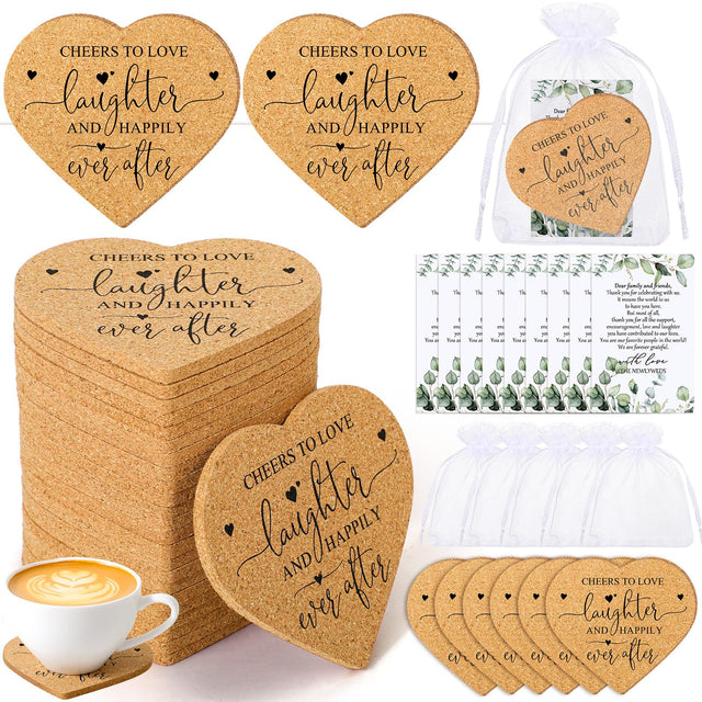 Uiifan 150 Set Wedding Favors for Guest Coaster Gifts Bulk