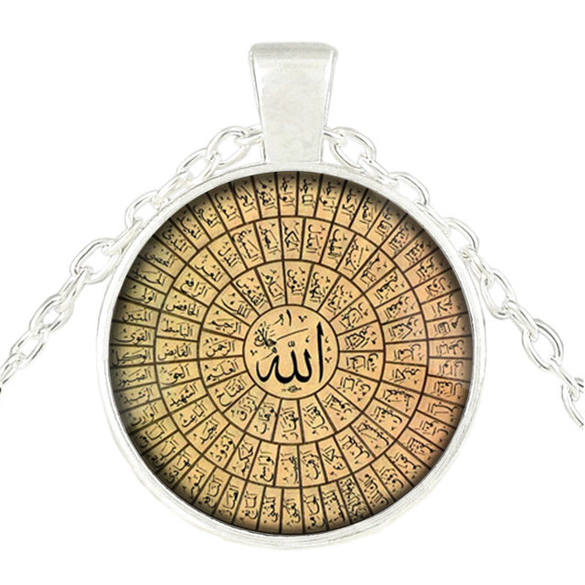 Islamic Pendant Necklace with Mandala Design (7 Colors)