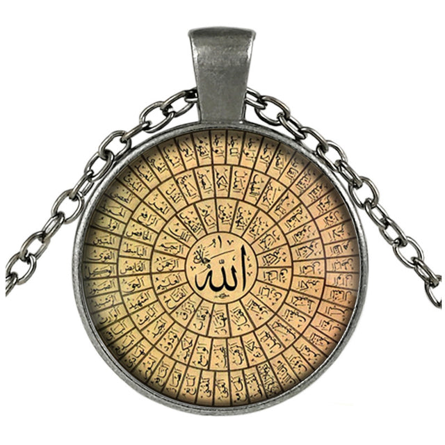 Islamic Pendant Necklace with Mandala Design (7 Colors)
