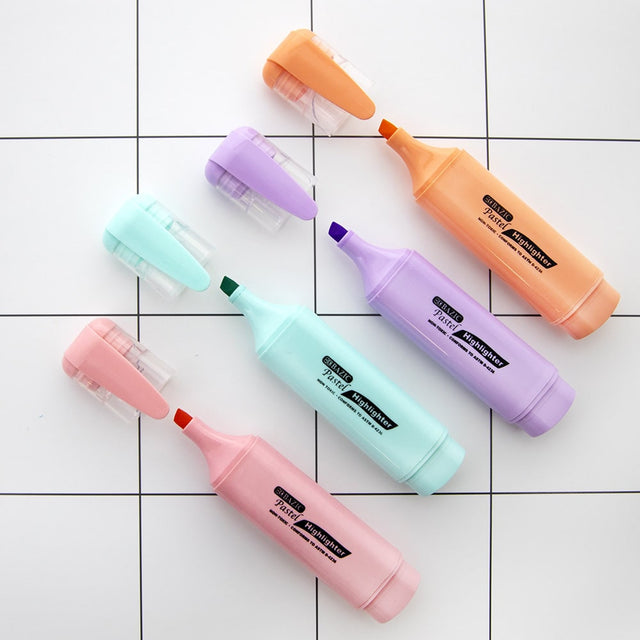 Pastel Highlighters w/ Pocket Clip (4/Pack)