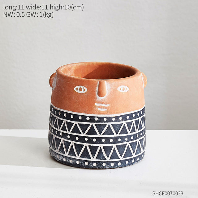 Nordic Modern Cartoon Cement Planter for Balcony Decor