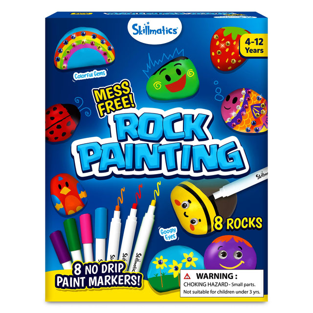 Skillmatics Rock Painting Kit - Mess-Free Art & Craft Activity for Girls & Boys Craft Kits & Supplies DIY Creative Activity Gifts for Kids Ages 4 5 6 7 8 9 10 1112