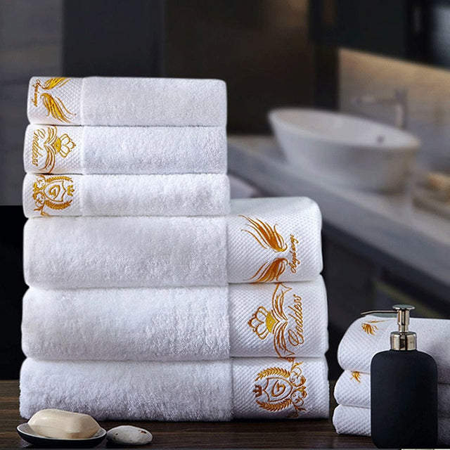 Luxury Hotel Cotton Towels - Thick White Bath Towels