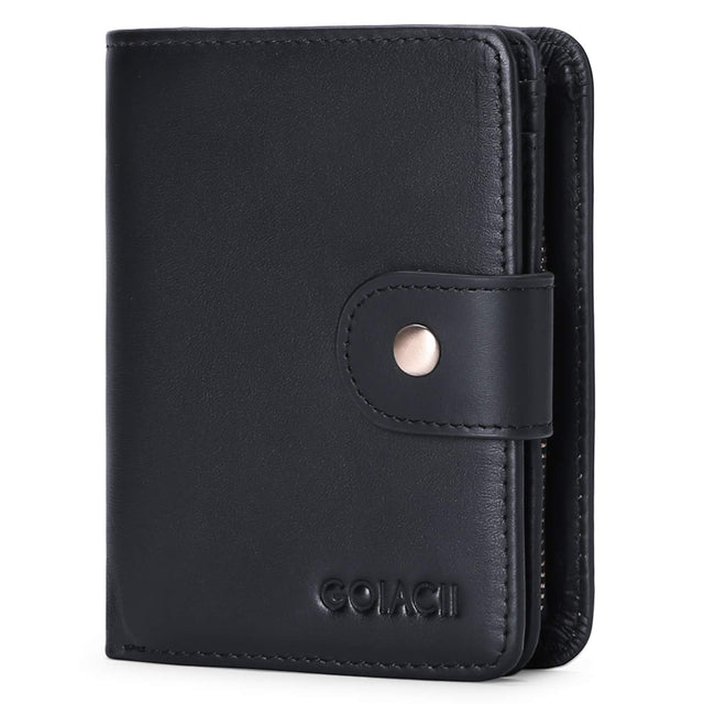 GOIACII Mens Wallet Genuine Leather Short Bifold RFID Blocking
