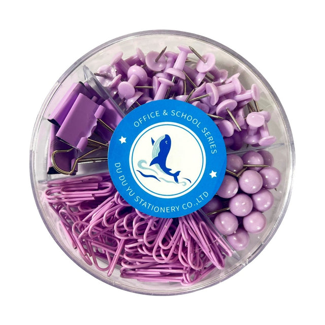 Stylish Macaron Color Office Supplies Set with Clips
