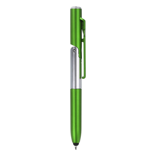 MECCANIXITY Multifunction Stylus Pen Capacitive Touch Screen Ballpoint Pens with LED Light Foldable Phone Holder Stand for Writing in the Dark Green