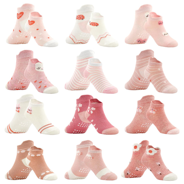 Tphon Toddler Baby Non Slip Socks Ankle Socks with Grippers