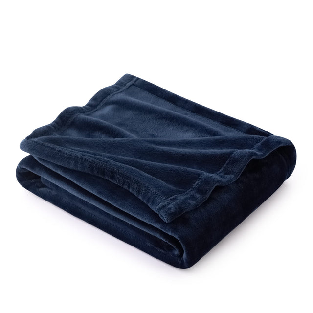Bedsure Navy Blue Throw Blanket Fleece - 300GSM Blankets