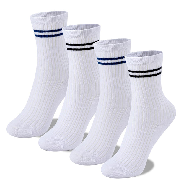 UMELOK Girls Athletic Socks Boys Socks Flat Toe Seams Crew Socks