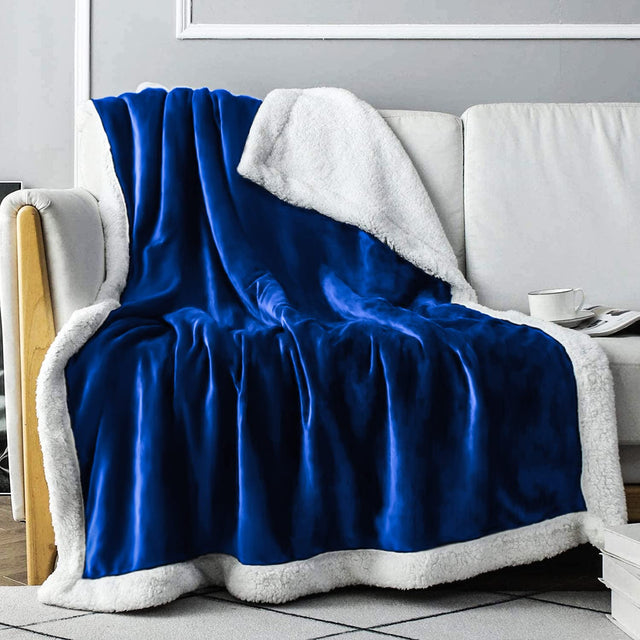 Everlasting Comfort Furry Sherpa Throw Blanket - Soft Fluffy Fuzzy Plush