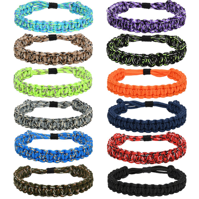 Lorfancy 12 Pcs Paracord Bracelets for Men Boys Kids Survival