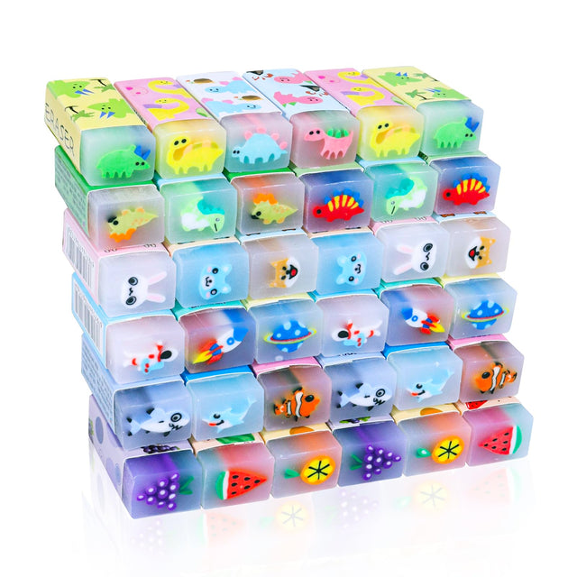 Cute Animal Erasers for Kids Count Bulk Pack Assorted Designs Back to School Supplies (100)
