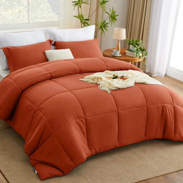 CozyLux King Size Comforter Sets - Terracotta Comforter