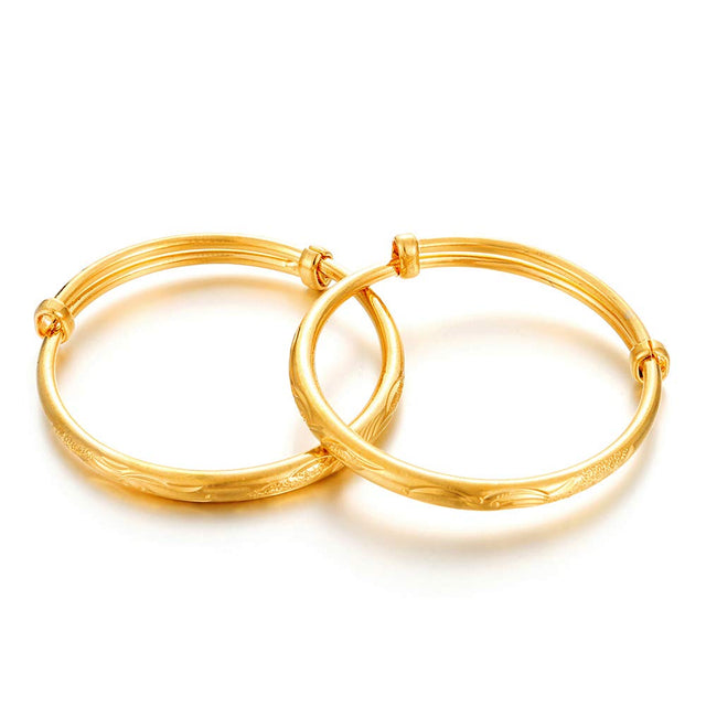 Ethlyn 2pcs/lot Baby Bracelet for infant Girls Boys 18K Gold Plated