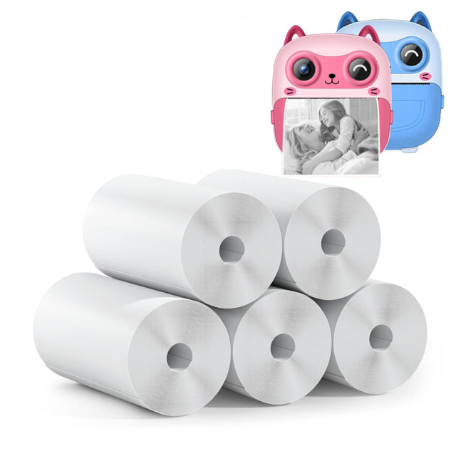 CILSER 5 Rolls Kids Instant Camera Refill Print Paper CILSER Kids Camera Thermal Paper Refill for Most Kids Instant Camera Photo Printer HD Printing Waterproof Paper2.2 x 1.1 Inch(57X25mm)(5)