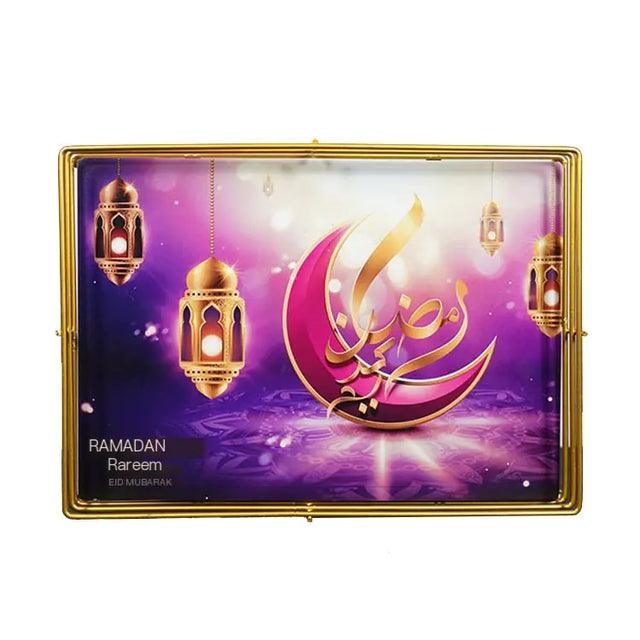 Ramadan Festival Iron Tray with Painted Design