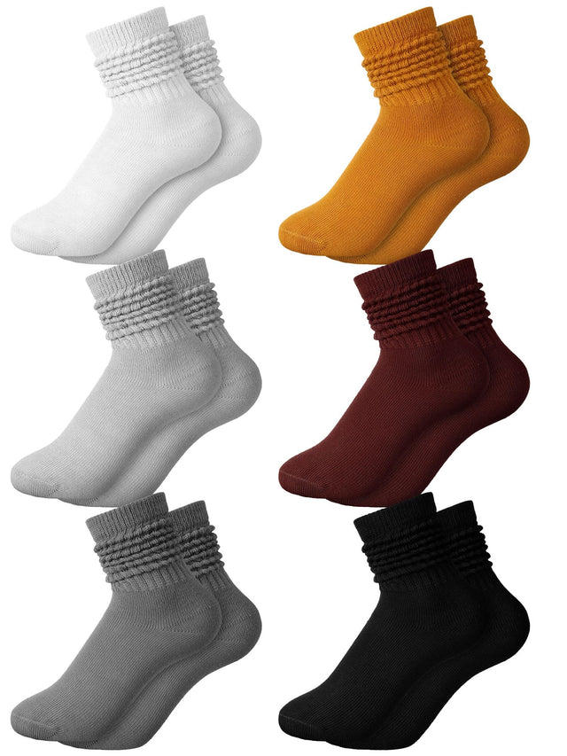 Fourluoo 6 Pairs Girls Slouch Boots Socks Girls Socks for Girls