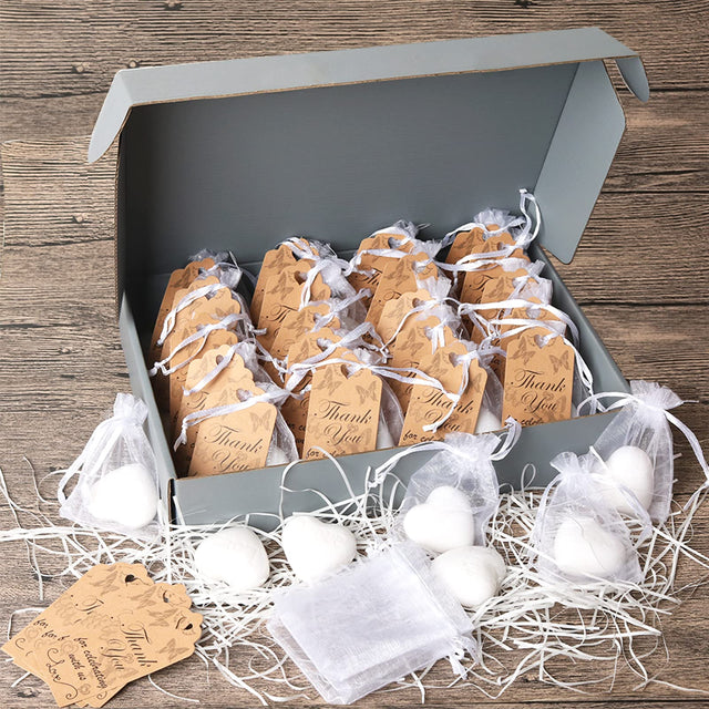 Handmade Scented 31g/1.1oz White Heart Soap Favors Guests