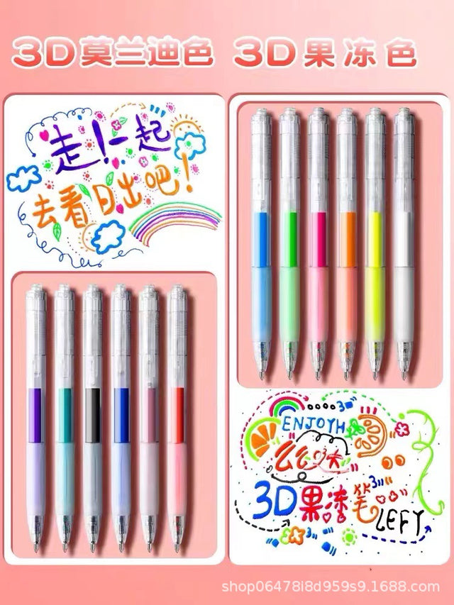 3D Jelly Gel Pens - Colorful Markers for Students