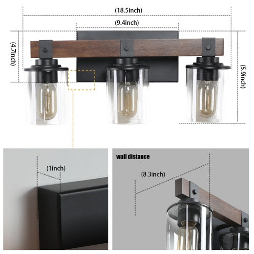 3 Lamps Farmhouse Dresser Lamps Rustic Bathroom Lamps Bathroom