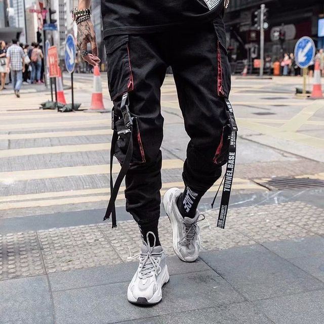 Y2K Men's Cargo Pants - Multi Pocket Harem Trousers