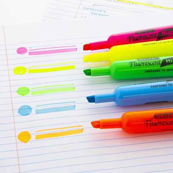 Yellow Desk Style Fluorescent Highlighters (3/Pack)
