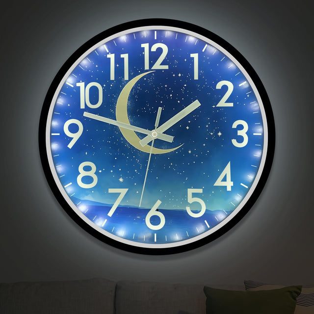 JoFomp Glow in The Dark Wall Clocks Battery Operated 12 Inch