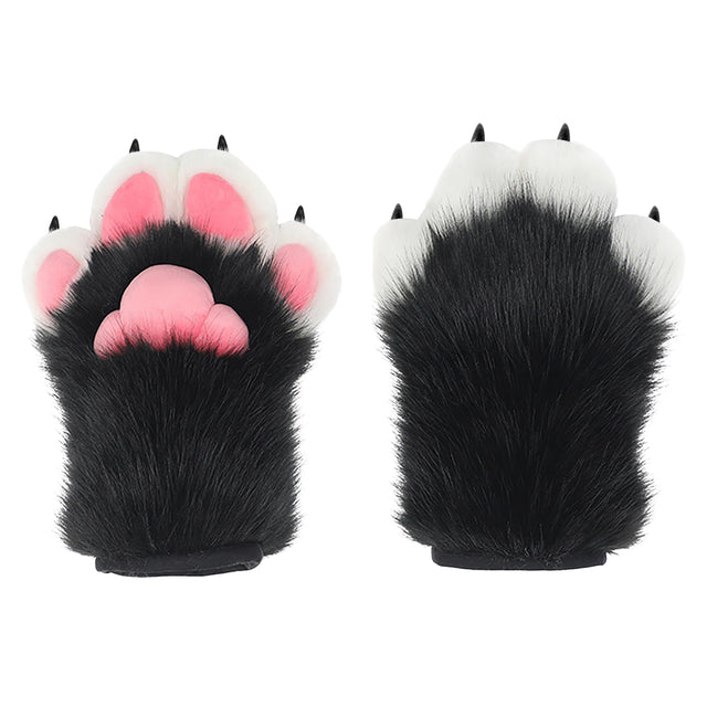 BNLIDES Cosplay Fursuit Paw Gloves Furry Claw Gloves Built-in Whistle