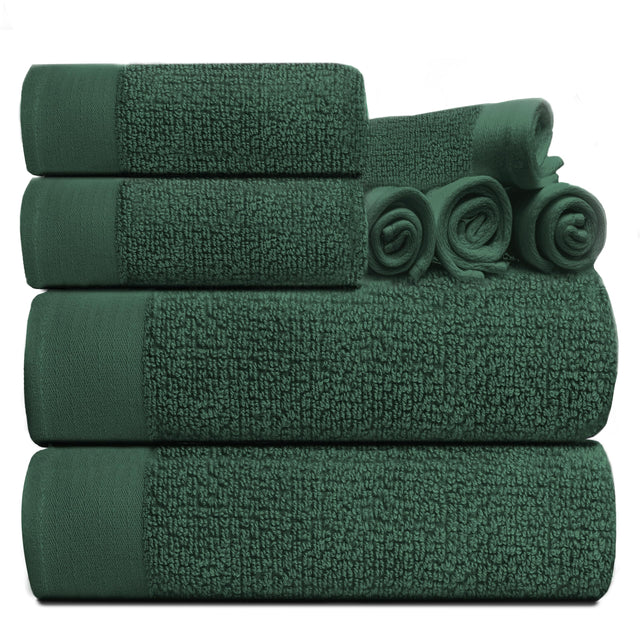 Tens Towels 8 Pack Popcorn Textured Luxury Towels Set 2 Large Bath Towels