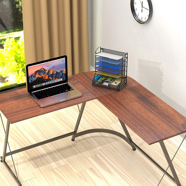 6 Trays Desk Document File Tray Organizer with Supplies Sliding Drawer