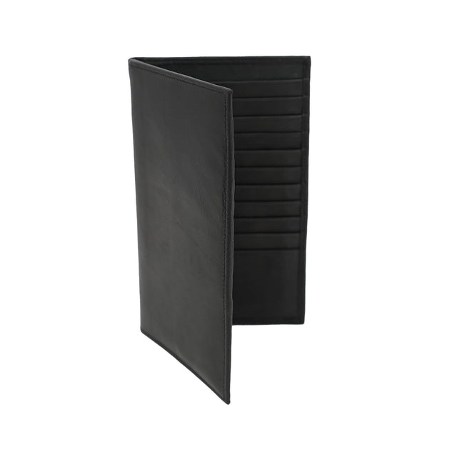 AG Wallets Leather Wallet for Men & Women - Secure RFID Wallet with Space for 20 Credit Cards 1 ID & Cash - Cowhide Leather Wallet - Slim Bifold Wallet - Long Wallet for Casual or Office - Black