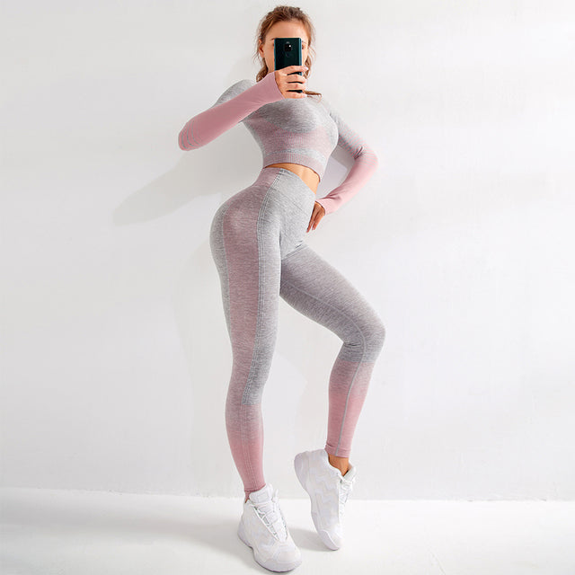 Yoga Set - Long Sleeve Seamless Breathable Activewear