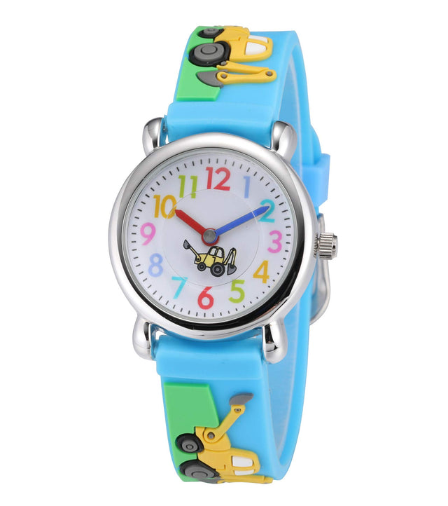 Jewtme Kids Time Teacher Watches 3D Cute Cartoon Silicone